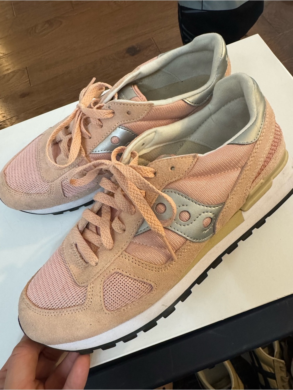 Saucony Pink Retro Runner Sneakers